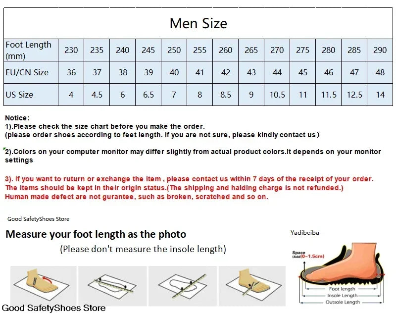 Botas de seguridad de caña alta para hombre, con puntera de acero y protección antipinchazos. Calzado de trabajo resistente y protector para la construcción.