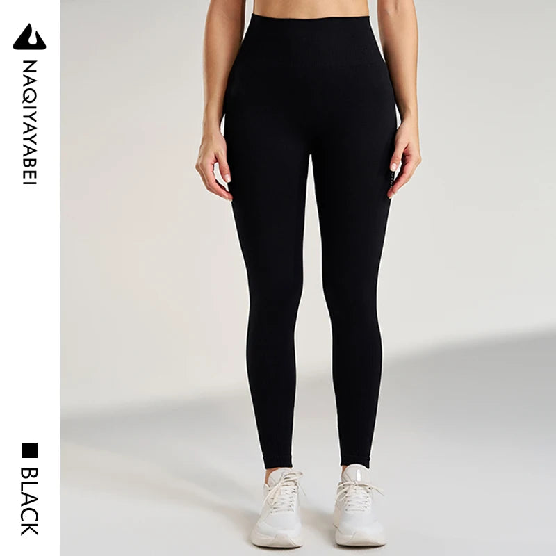 Leggings deportivas para mujer, color sólido, para gimnasio, correr, yoga, pantalones largos, cintura alta, efecto vientre plano, elásticas, pantalones de chándal, siete colores.