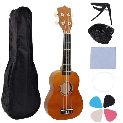 Ukelele de 21 pulgadas, instrumento musical educativo, juguete de guitarra acústica, textura para clases de música y práctica en casa.