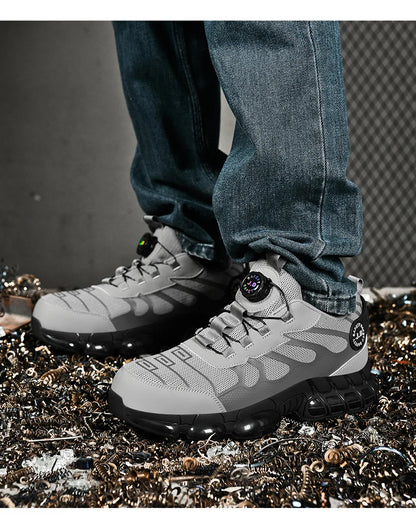 Zapatos de seguridad con puntera de acero LARNMERN para hombre y mujer, anchos, ligeros, cómodos, tipo tenis, de trabajo, coloridos.