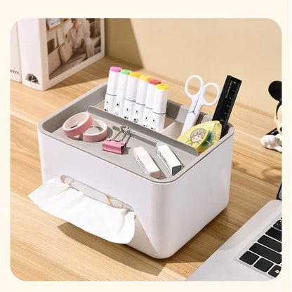 Caja de almacenamiento multifuncional para escritorio, caja de pañuelos, caja de cartón para cajones, estante para guardar artículos diversos con control remoto, organización de almacenamiento de escritorio