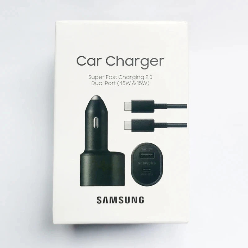 EP-L5300 Cargador de coche ultrarrápido para Samsung S25, S24, S23 Plus/Ultra Fast Charge de 60 W, 1A1C, doble USB, carga rápida adaptativa para Galaxy Z Fold/Flip 4, 5, 6 y 7