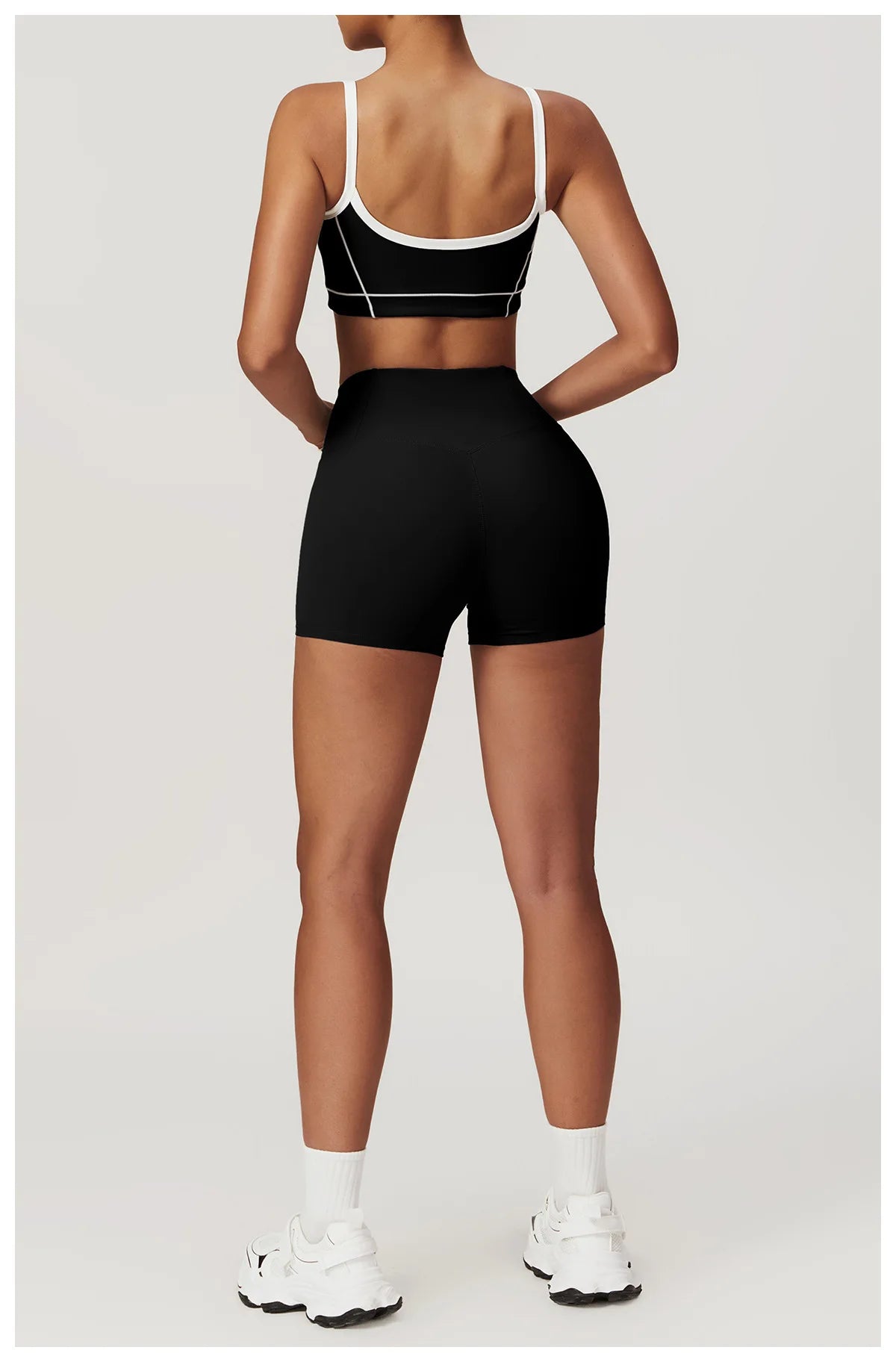 Conjunto deportivo de yoga FUBEIKE para mujer, de verano, color nude, ajustado, con espalda descubierta, ideal para gimnasio, ropa deportiva para mujer, para correr al aire libre.