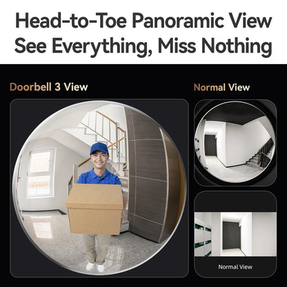 IMOU 4k Video Doorbell 3 with Chime fisheye lens Human Package Detection Rechargeable Battery Two-way Talk Waterproof 360° View