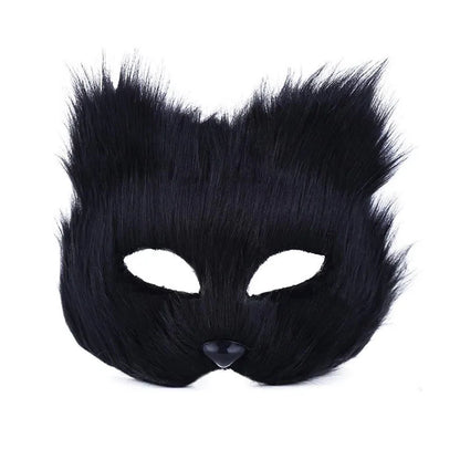 Halloween Cosplay Make-up Fox Shape Face Mask Carnival Stage Party Cartoon Cat Hair Mask Costume Props Sexy Lady Imitation Toy