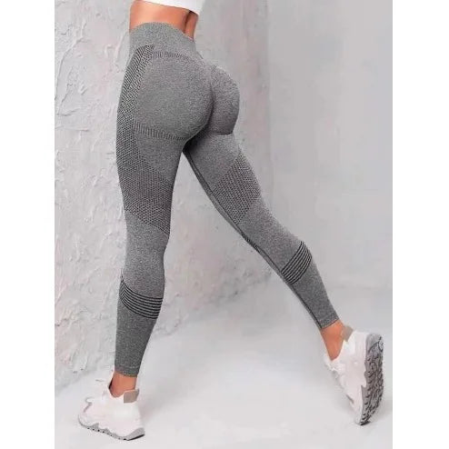 Leggings deportivos de cintura alta con rayas y malla para mujer, levantan glúteos y cadera, ideales para entrenamiento al aire libre, correr, yoga y gimnasio.