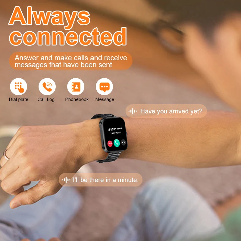 LIGE - Reloj inteligente para hombre, pantalla de 1,91 pulgadas, Bluetooth, llamadas, más de 100 modos deportivos, monitorización del sueño, resistente al agua, para mujer (regalo 2025)