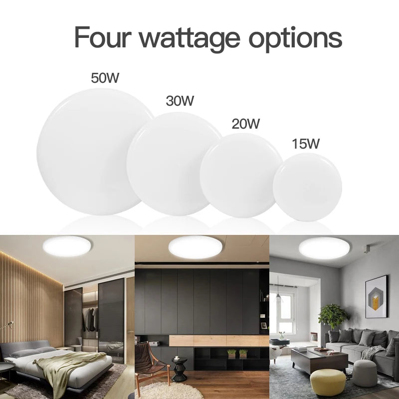 Lámpara de techo LED moderna de 15 W, 20 W, 30 W y 50 W para sala de estar, dormitorio, cocina, iluminación interior.
