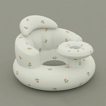 Asiento inflable para bebé con bomba de aire incorporada, silla de apoyo para la espalda para bebés de 0 a 3 años, silla de ducha portátil, asiento de suelo