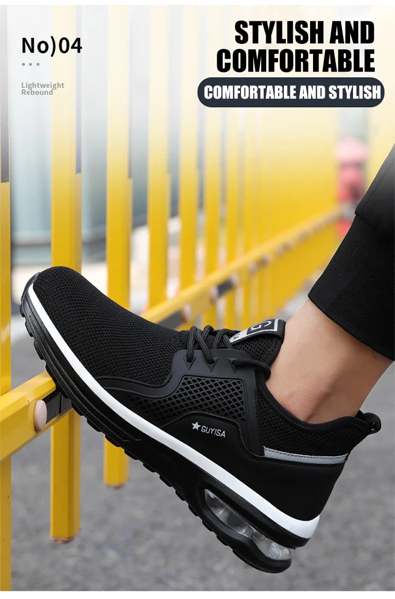 Steel Toe Protective Safety Shoes Men Women Work Sneakers Lightweight Breathable Indestructible Work Shoes Men Safety Boots