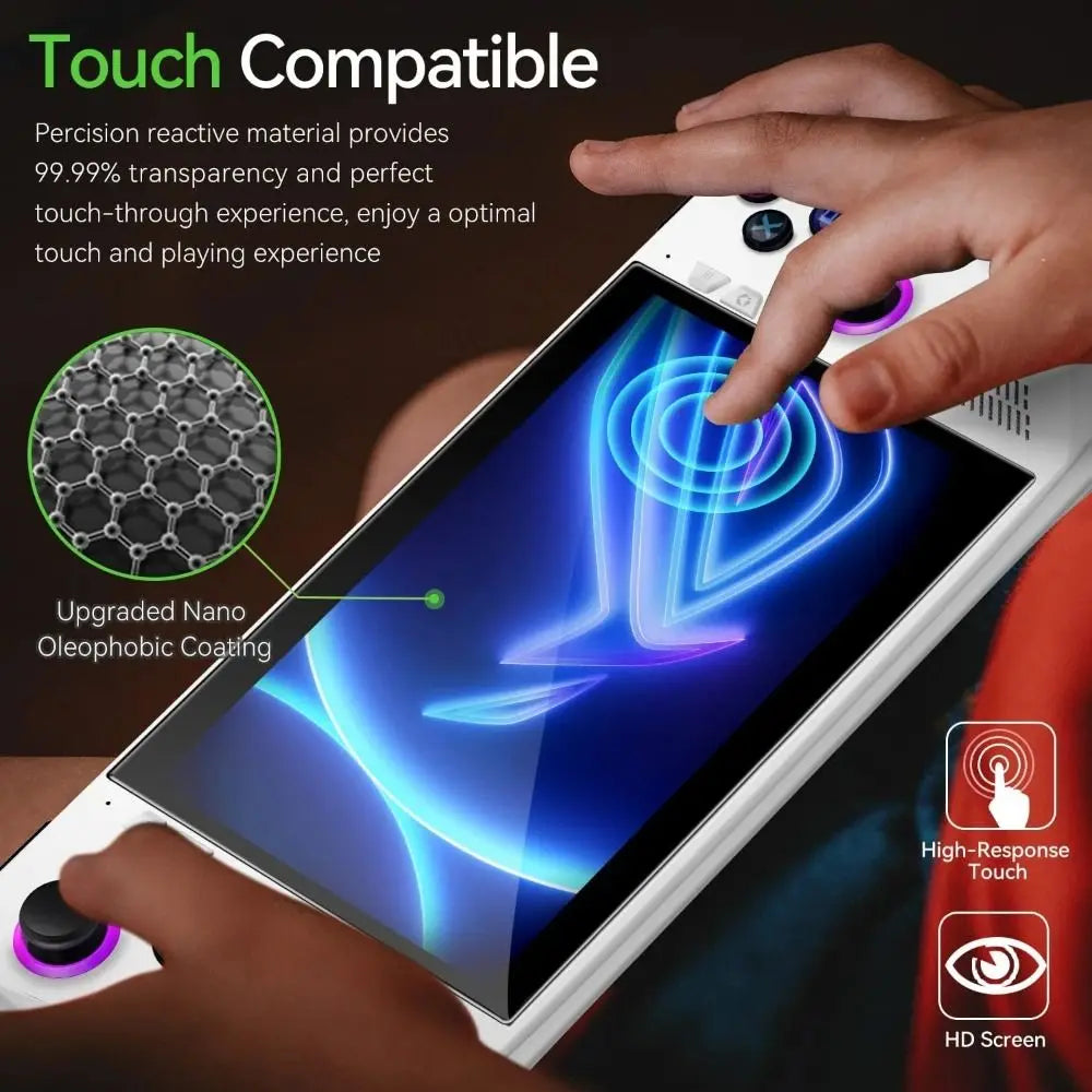 Protector de pantalla para consola portátil Asus ROG Ally, 3 unidades, película protectora de 7 pulgadas, borde curvo HD, vidrio templado.