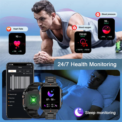 FOXBOX 2025 - Reloj inteligente para hombre y mujer, de 1,95 pulgadas, con Bluetooth, llamadas, IP68, resistente al agua, deportivo y de fitness