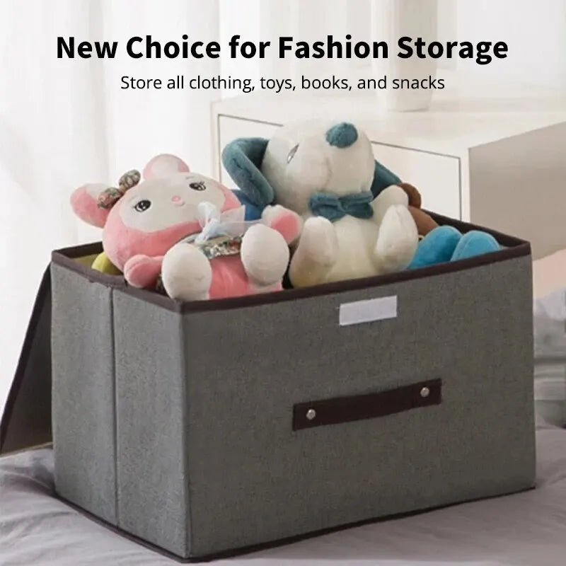 Caja de almacenamiento plegable de tela no tejida gris para artículos del hogar, ropa interior, calcetines y juguetes para niños, organizador de cosméticos.