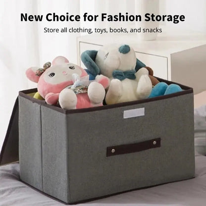 Caja de almacenamiento plegable de tela no tejida gris para artículos del hogar, ropa interior, calcetines y juguetes para niños, organizador de cosméticos.
