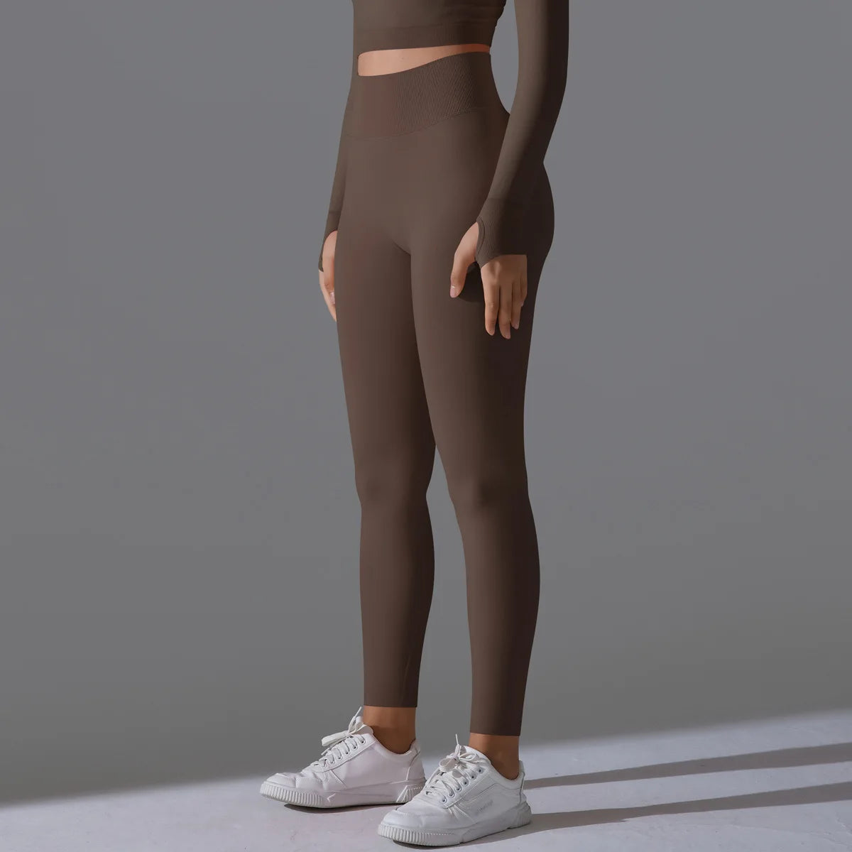 Leggings deportivos de yoga para mujer, sin costuras, cintura alta, elásticos, color sólido, para gimnasio, correr, secado rápido, realce y efecto moldeador.