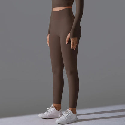 Leggings deportivos de yoga para mujer, sin costuras, cintura alta, elásticos, color sólido, para gimnasio, correr, secado rápido, realce y efecto moldeador.