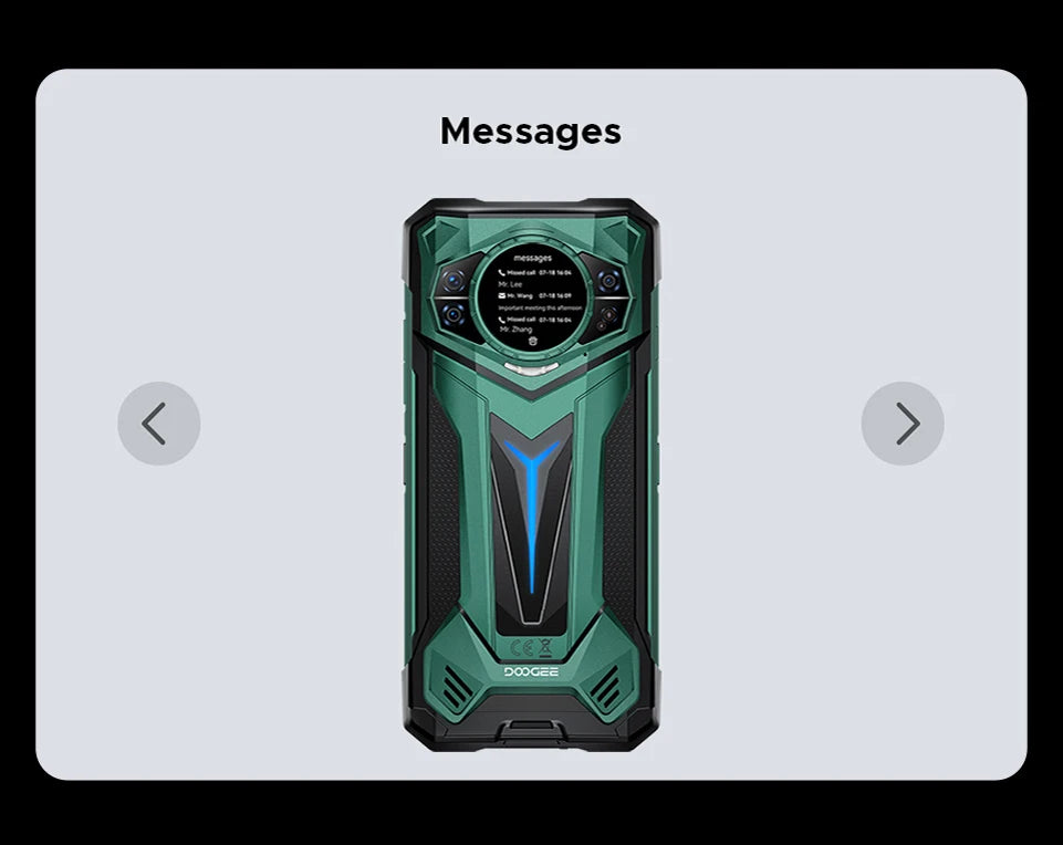 Teléfono resistente DOOGEE S200 Ultra 5G con IA, 48 GB + 1 TB, pantalla trasera de 1,34" con efecto de luz, procesador Dimensity 7400, batería de 11000 mAh, carga rápida de 66 W, NFC, WiFi 6E.