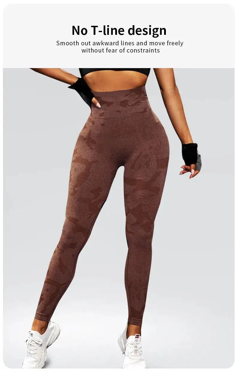 Women Yoga Fitness Sport High Waist Butt Lift Curves Workout Tights Elastic Gym Training Pants Seamless Legging CK1718
