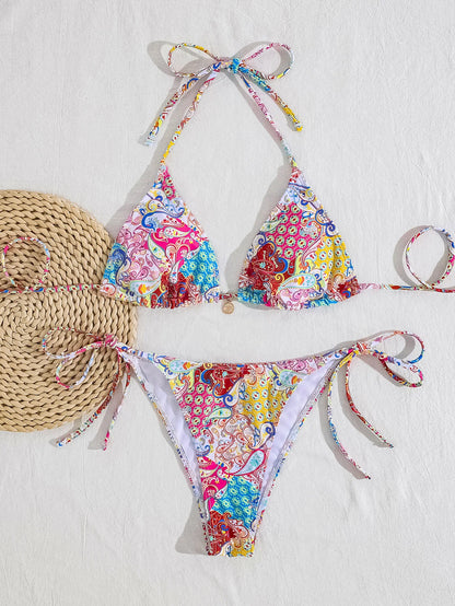 Conjunto de bikini para mujer, novedad de 2025, con tiras laterales ajustables, traje de baño de alta gama, sexy, de dos piezas, para playa, de verano, push up.