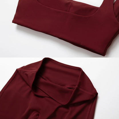 Nuevo conjunto de yoga para mujer, ropa deportiva para gimnasio, sujetador deportivo y pantalones cortos, conjuntos de leggings, atuendos de sensación desnuda, ropa deportiva femenina, chándal