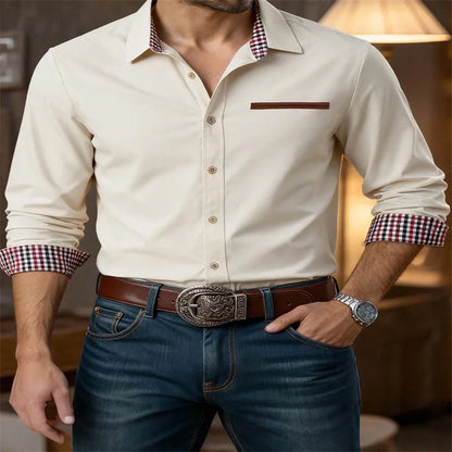 Camisa de hombre de manga larga con estampado digital de patchwork para fiesta, ideal para salir de compras a diario, talla grande 6XL