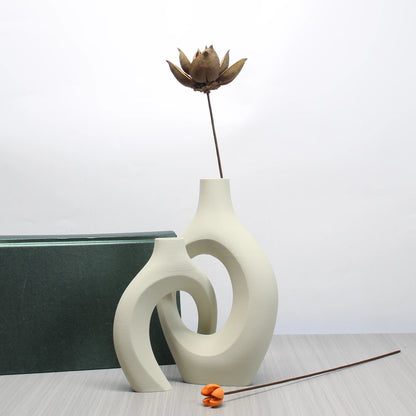 Un conjunto de jarrones artísticos de estilo bohemio, jarrones para decoración del hogar, la elección perfecta para la decoración del hogar y la oficina, adecuados para la sala de estar, el dormitorio y el mobiliario del centro de bodas.