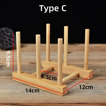 Portavasos de bambú con 6 ganchos para tazas de café, resistente soporte para tazas, ideal para organizar mostradores y ahorrar espacio.