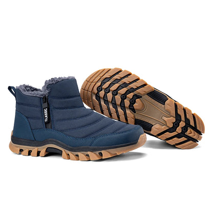 Botas de hombre para mantener el calor, zapatos de invierno para hombre, botines impermeables, zapatos de piel, botas de nieve, zapatos casuales de invierno, botines para hombre