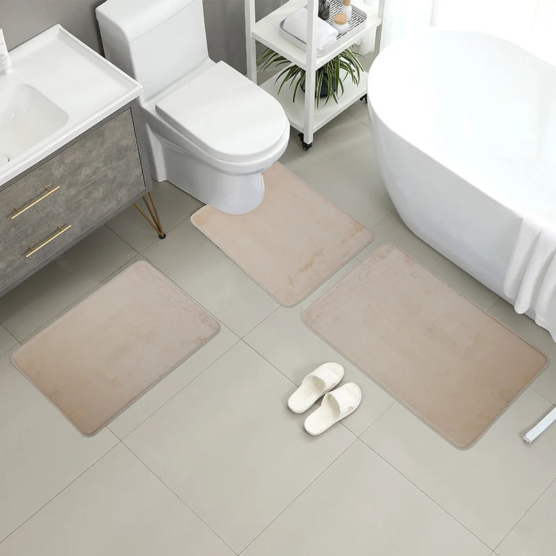 Inodoro de tres piezas, tapete de baño, tapete de ducha, tapete absorbente de baño, alfombra antideslizante, suave y cómoda, lavadero.