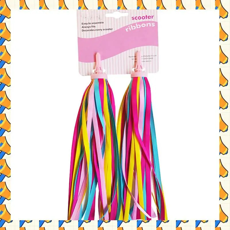 Accesorios para patinetes deportivos al aire libre ABYB para niños, cintas, molinos de viento, borlas y timbres para coche.
