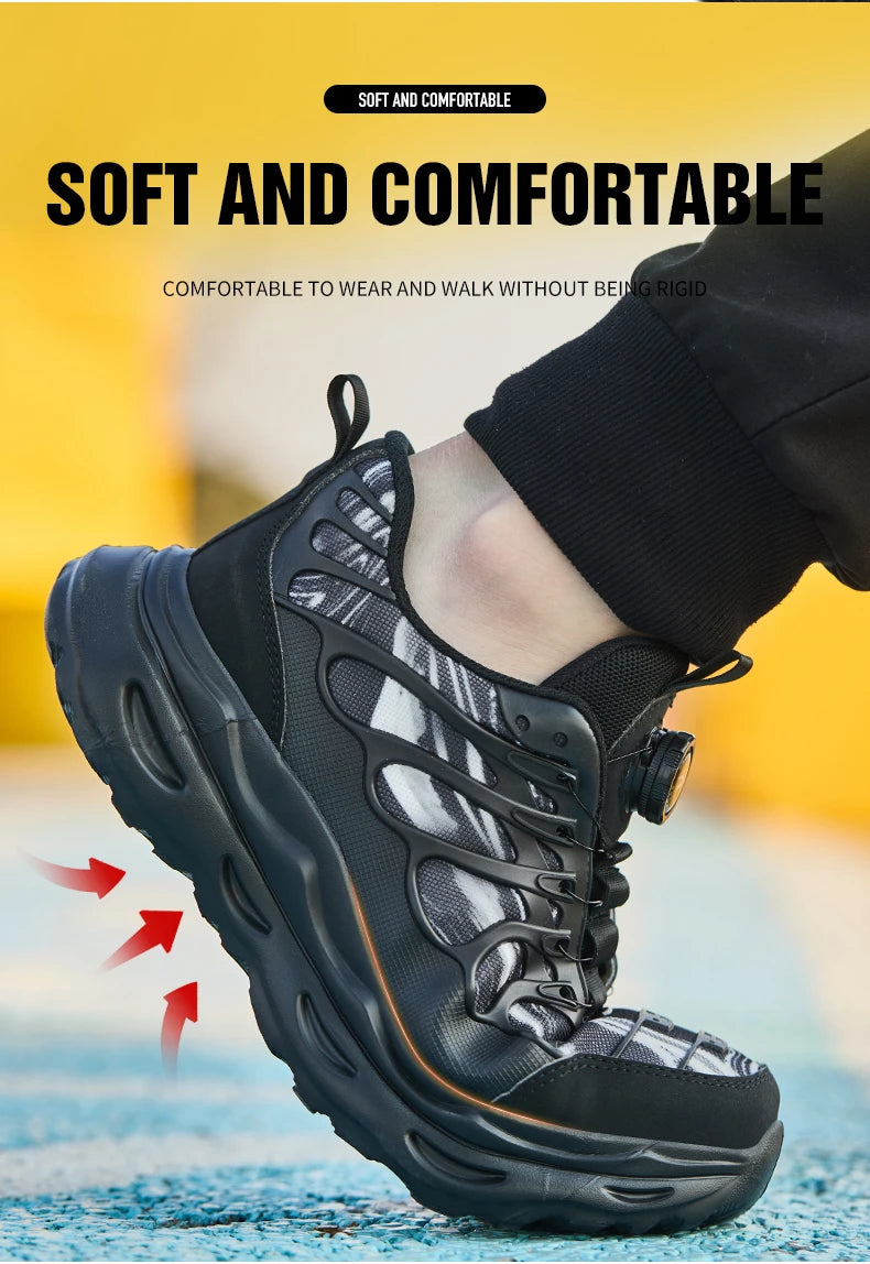 Calzado de seguridad talla 47 48 para hombre y mujer, zapatos de trabajo con puntera de acero, ligeros, botas de seguridad indestructibles, zapatillas de trabajo.