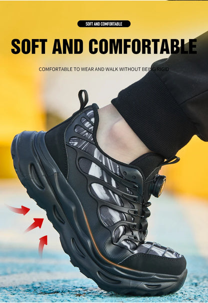Calzado de seguridad talla 47 48 para hombre y mujer, zapatos de trabajo con puntera de acero, ligeros, botas de seguridad indestructibles, zapatillas de trabajo.