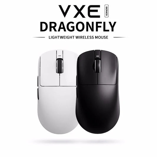 El mejor ratón inalámbrico Vxe Dragonfly R1 SE+ para juegos FPS de larga duración y peso ligero, ergonómico Paw3395 de 2 kHz.