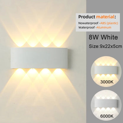 Apliques de pared LED modernos para interiores y exteriores, luces blancas de montaje en pared para sala de estar, pasillo, dormitorio, decoración