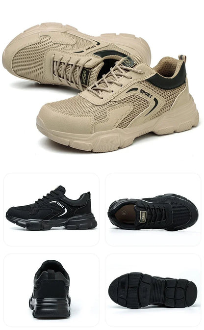 Zapatos de trabajo de seguridad transpirables para hombre – Zapatillas de verano a prueba de pinchazos con puntera de composite y protección aislante