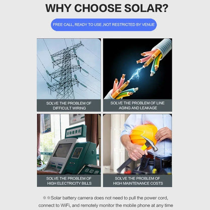 Cámara de seguridad exterior inalámbrica IP de 4 MP con alimentación solar, WiFi, batería de 7800 mAh, detección humana PIR y visión nocturna.