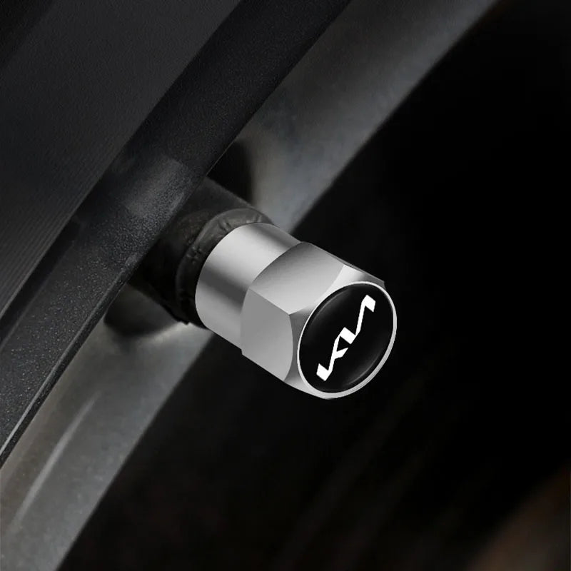 4 tapones para válvulas de neumáticos de coche con logotipo, accesorios para KIA EV6 Stinger RIO Sorento Picanto Ceed Borrego Syros K4 K5