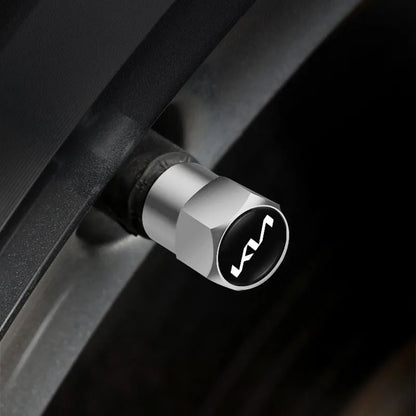 4 tapones para válvulas de neumáticos de coche con logotipo, accesorios para KIA EV6 Stinger RIO Sorento Picanto Ceed Borrego Syros K4 K5
