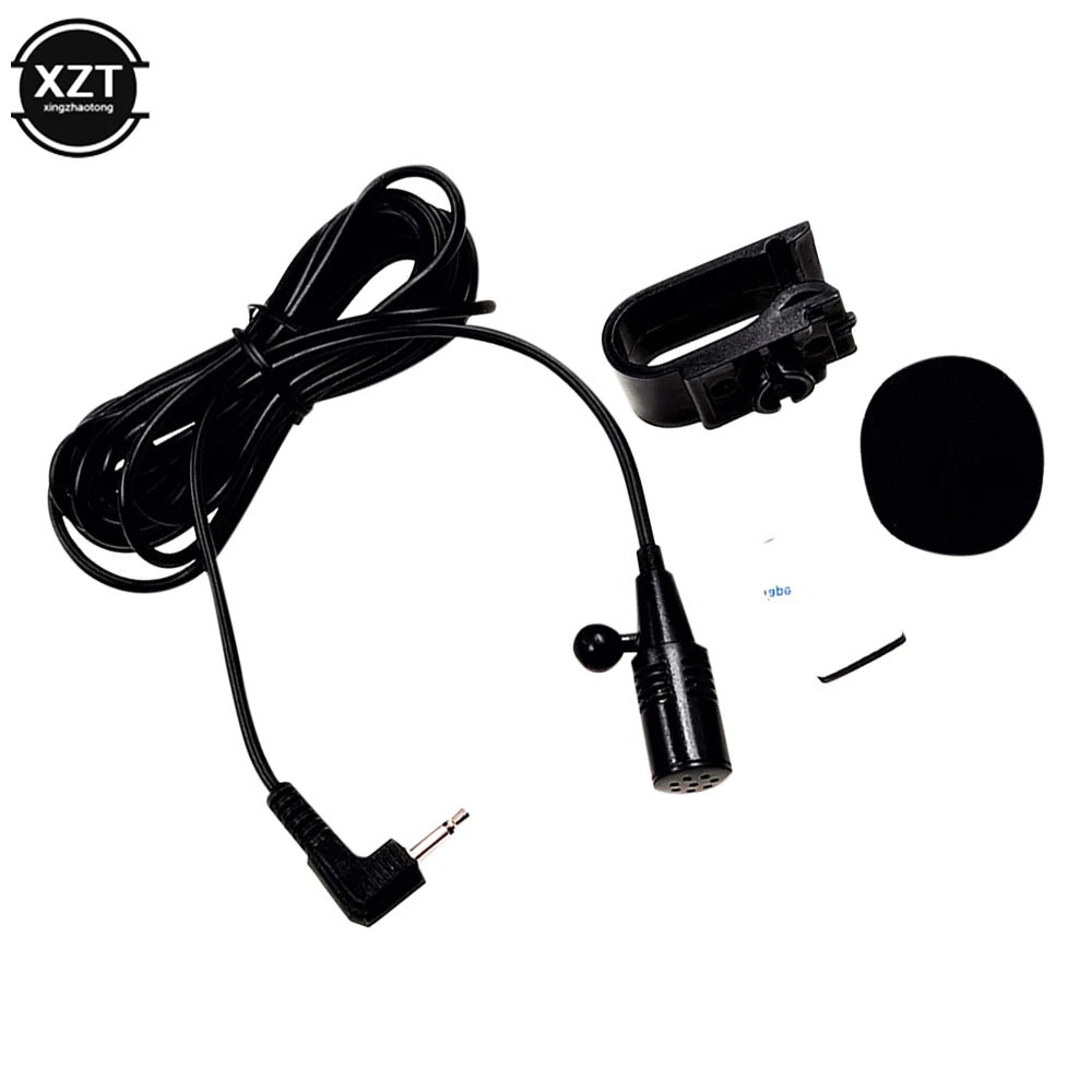 Micrófono de audio profesional para coche, conector jack de 2,5 mm y 3 m, minimicrófono externo con cable para DVD, radio, mono de 2 polos.