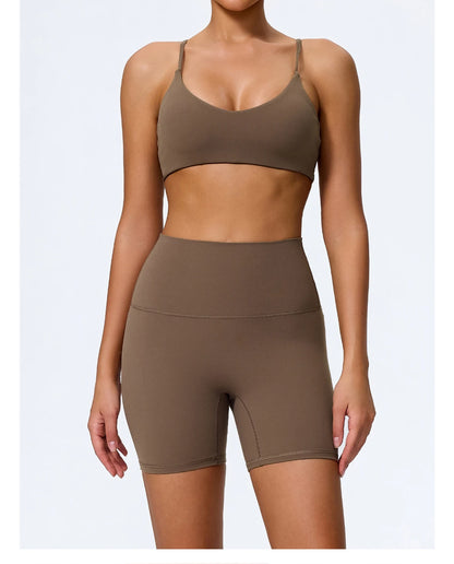 Ctenkevet - Conjunto deportivo de 2 piezas sin mangas para mujer, de verano, para gimnasio, yoga, de cintura alta, transpirable, mallas deportivas para mujer