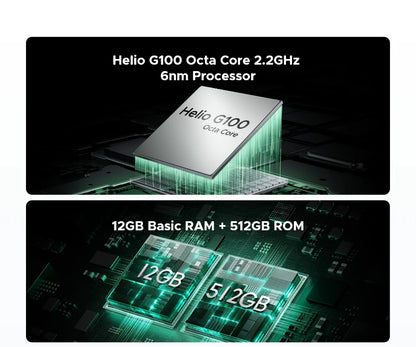 Teléfono resistente DOOGEE S Cyber ​​Pro, 12 GB de RAM, 512 GB de almacenamiento, procesador Helio G100, pantalla IPS FHD+ de 6,6" y 120 Hz, batería de gran capacidad de 10800 mAh, carga de 33 W y NFC.