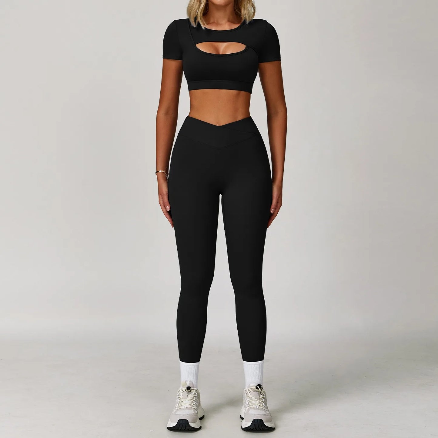 Ctenkevet - Conjunto de 2 piezas de falda corta deportiva para mujer, camiseta push up de secado rápido, conjunto deportivo de dos piezas para yoga