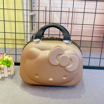 Maleta original de Hello Kitty con dibujos animados, estuche de viaje para cosméticos, gran capacidad, multifuncional, sencilla, con cerradura, bonitos regalos hechos a mano.