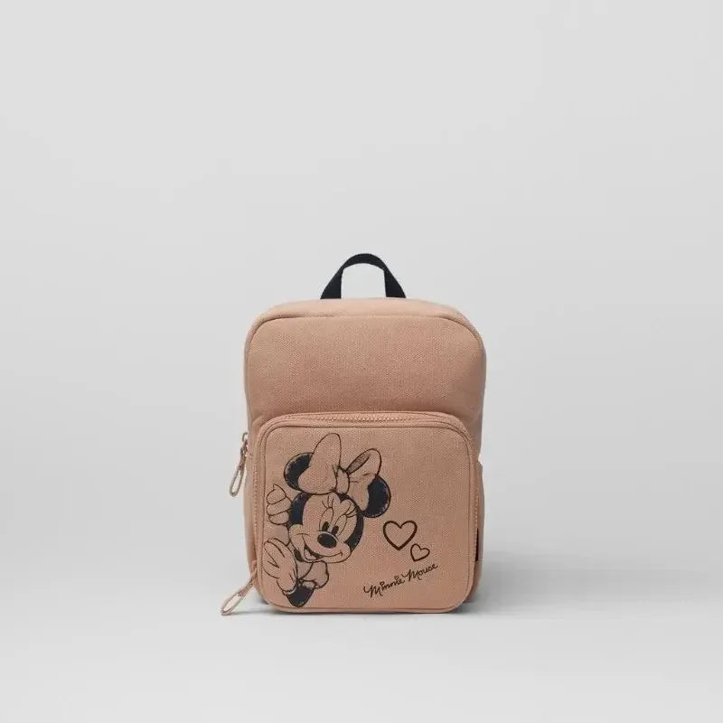 Mochila de moda con dibujos animados de Mickey Mouse de Disney, mochila escolar de lona de Minnie para mujer, mochila de gran capacidad a la moda, mochila para niñas
