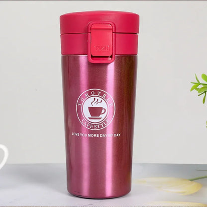 Taza térmica de acero inoxidable de doble capa de 380 ml/510 ml, para café, té, termo, botella de agua, a prueba de fugas.