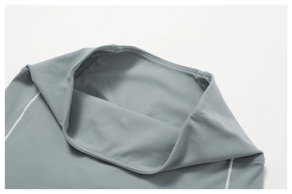 Conjunto deportivo de yoga FUBEIKE para mujer, de verano, color nude, ajustado, con espalda descubierta, ideal para gimnasio, ropa deportiva para mujer, para correr al aire libre.