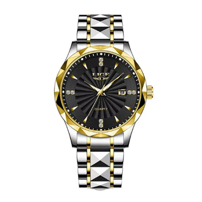 Reloj de lujo LIGE para mujer, moderno, deportivo, para exteriores, luminoso, de cuarzo, con movimiento importado, resistente al agua, de acero inoxidable.