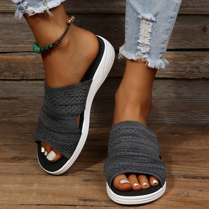Sandalias de verano para mujer, zapatos de cuña a la moda para mujer, sandalias de punta abierta, sandalias elegantes para mujer, calzado femenino