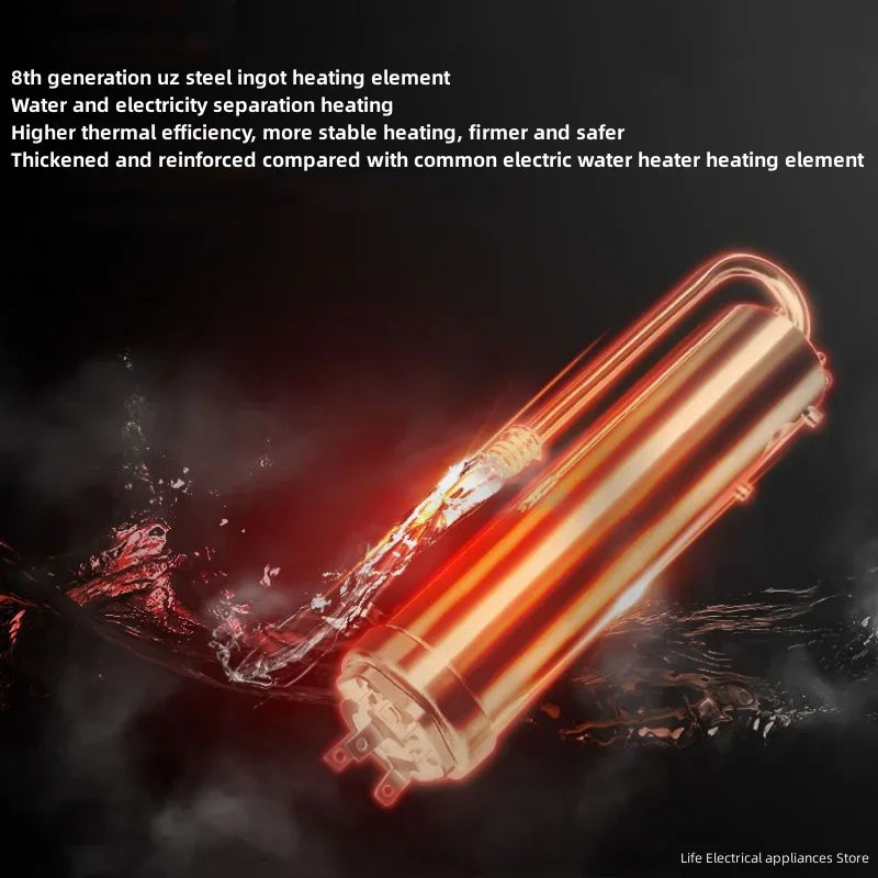 Calentador de agua eléctrico inteligente sin tanque, máquina de agua caliente rápida para el hogar, baño de hotel o apartamento, ducha de agua caliente