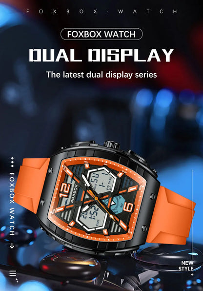Reloj militar digital LIGE para hombre, resistente al agua hasta 50 m, LED, de cuarzo, deportivo, grande, Masculino